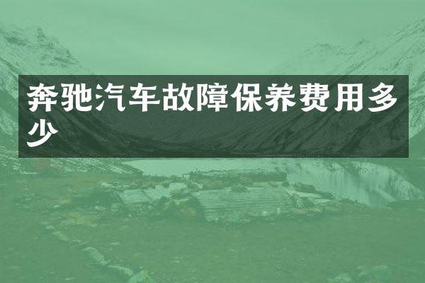 奔驰汽车故障保养费用多少