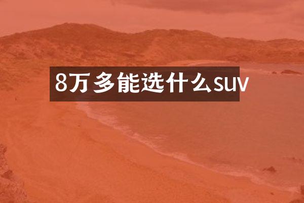 8万多能选什么suv