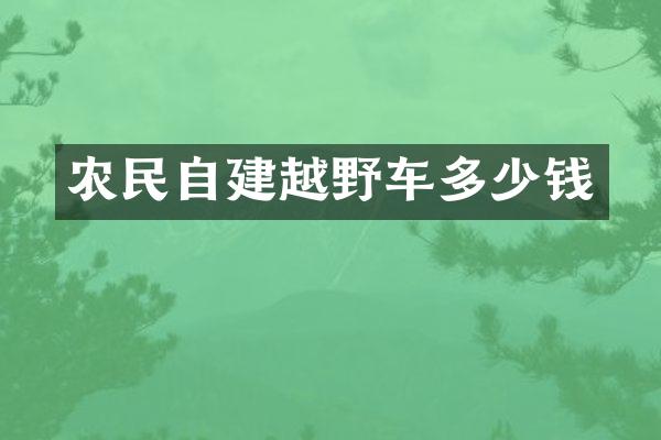 农民自建越野车多少钱