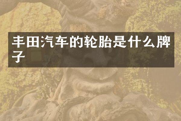 丰田汽车的轮胎是什么牌子