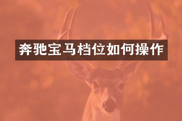 奔驰宝马档位如何操作