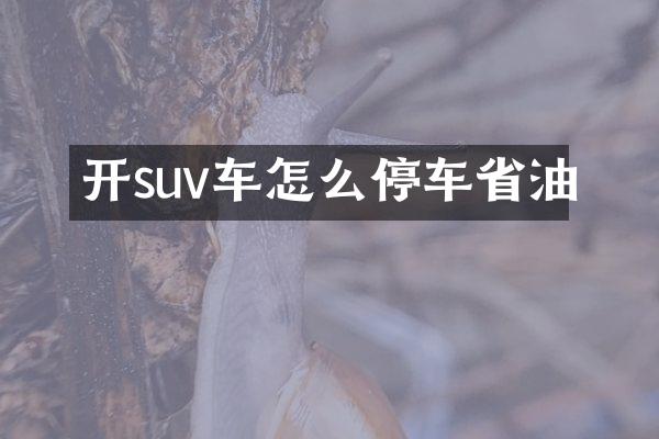 开suv车怎么停车省油