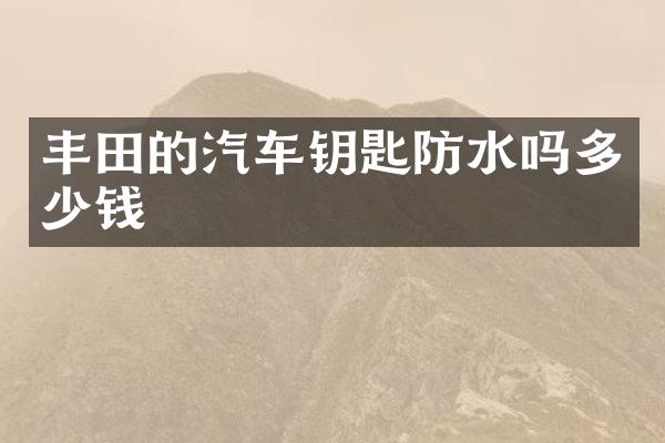 丰田的汽车钥匙防水吗多少钱