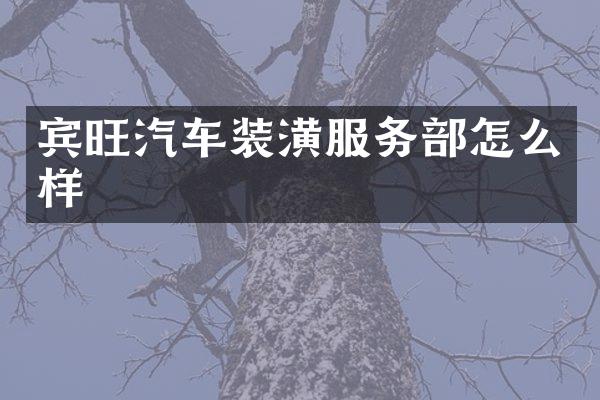 宾旺汽车装潢服务部怎么样