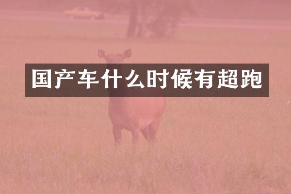 国产车什么时候有超跑