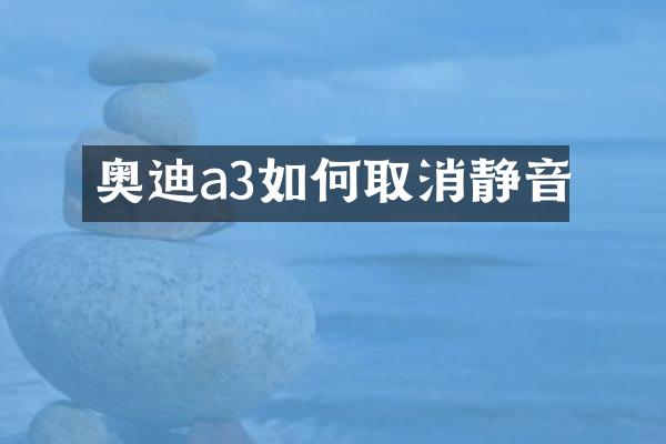 奥迪a3如何取消静音