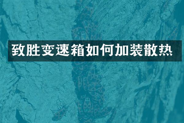 致胜变速箱如何加装散热