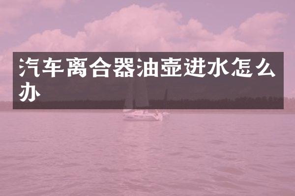 汽车离合器油壶进水怎么办