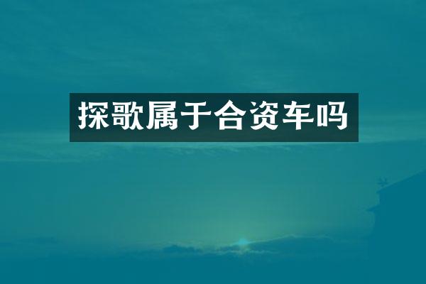 探歌属于合资车吗