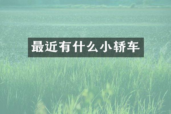 最近有什么小轿车