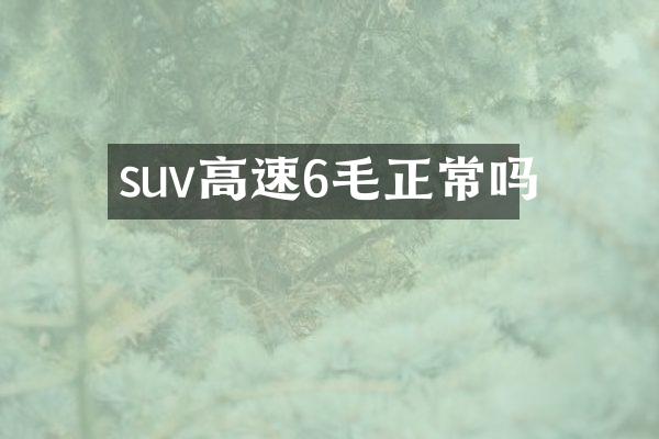 suv高速6毛正常吗