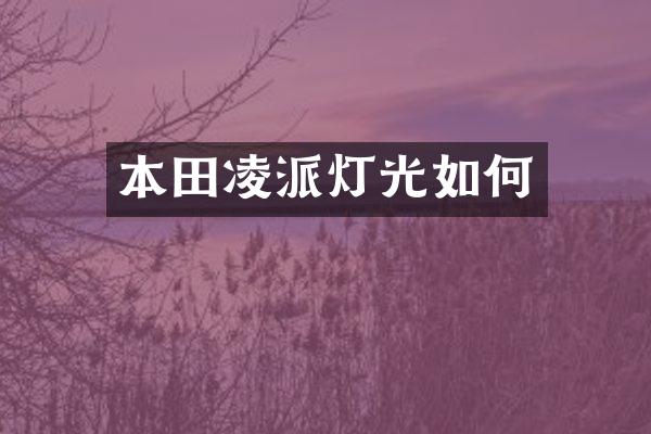 本田凌派灯光如何