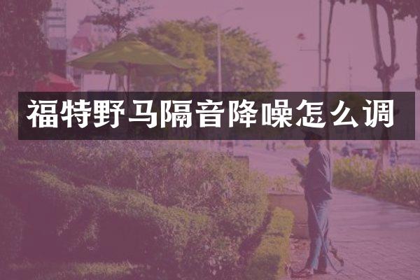 福特野马隔音降噪怎么调