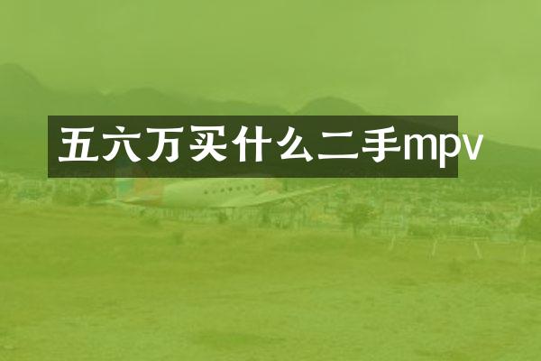 五六万买什么二手mpv