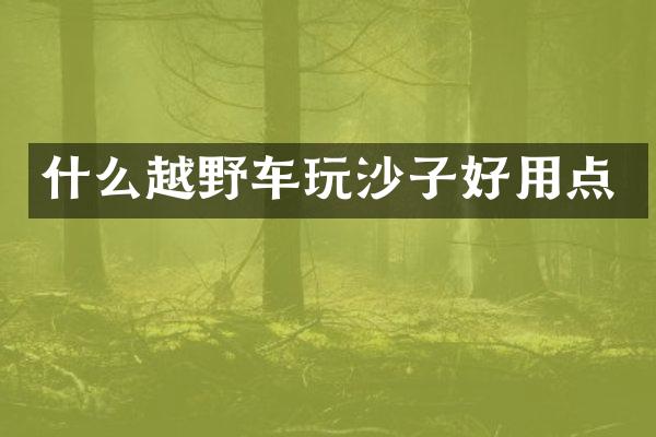 什么越野车玩沙子好用点