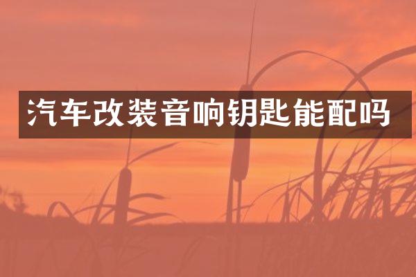 汽车改装音响钥匙能配吗