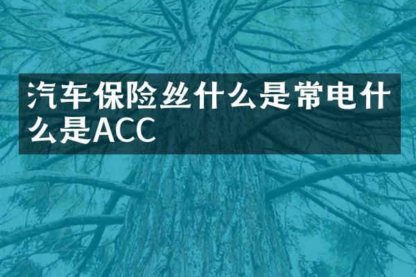 汽车保险丝什么是常电什么是ACC