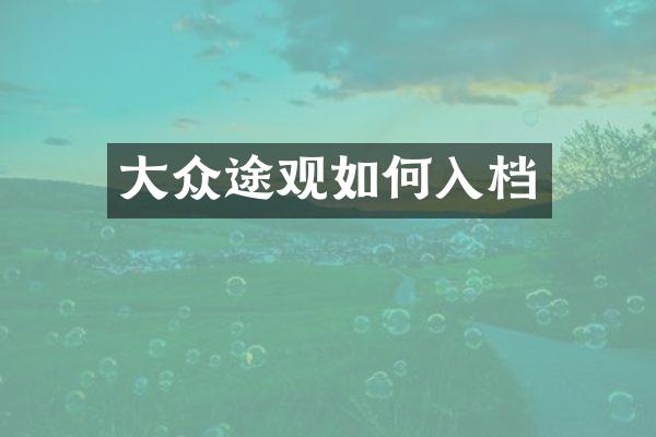 大众途观如何入档