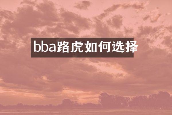 bba路虎如何选择