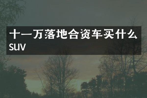 十一万落地合资车suv