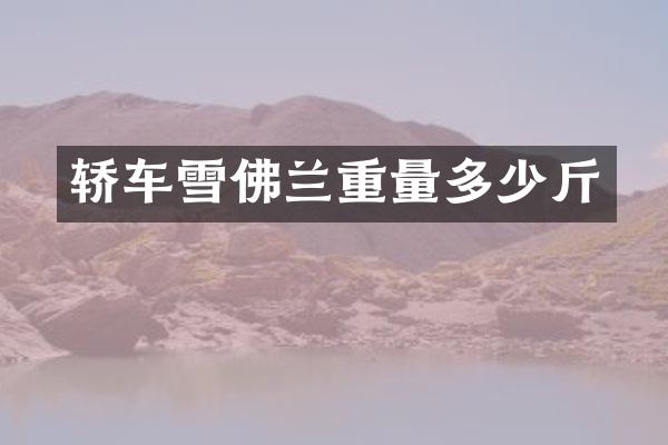 轿车雪佛兰重量多少斤
