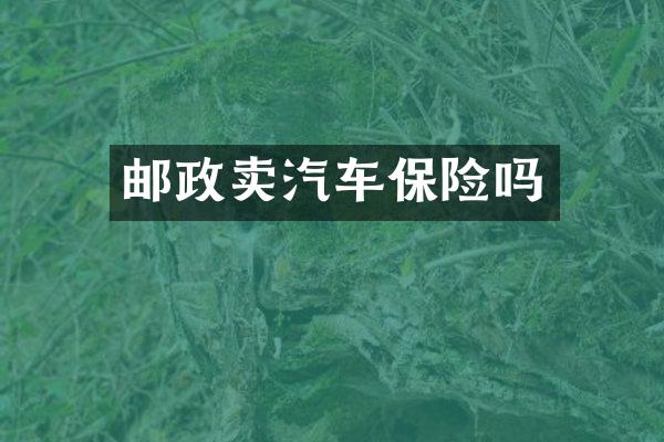 邮政卖汽车保险吗