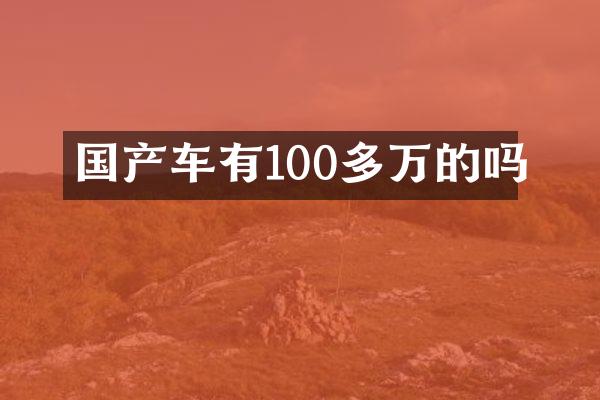 国产车有100多万的吗