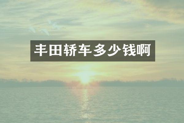 丰田轿车多少钱啊