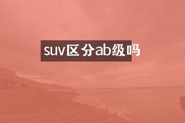 suv区分ab级吗