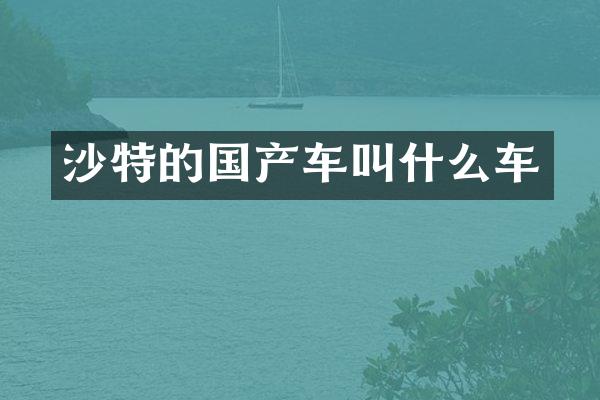 沙特的国产车叫什么车