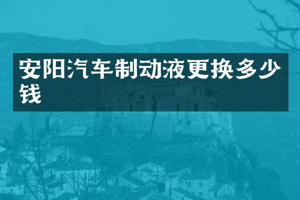 安阳汽车制动液更换多少钱