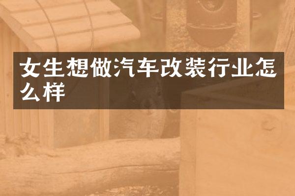 女生想做汽车改装行业怎么样