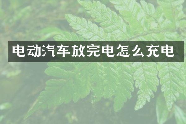 电动汽车放完电怎么充电
