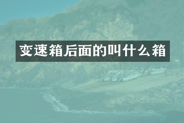 变速箱后面的叫什么箱
