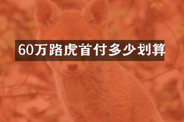60万路虎首付多少划算