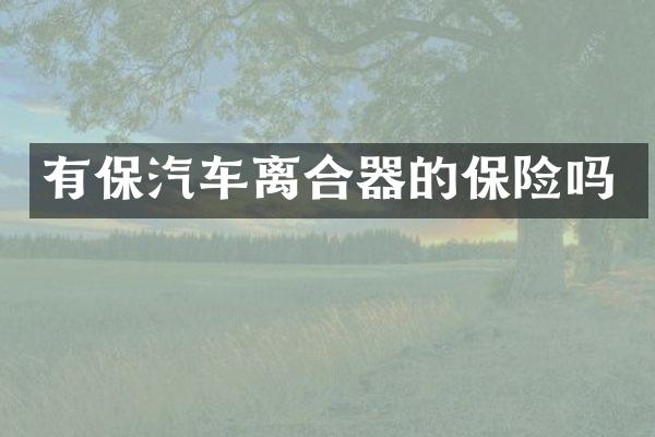 有保汽车离合器的保险吗