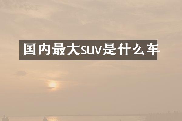 国内最大suv是什么车