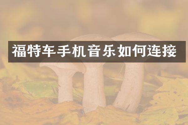 福特车手机音乐如何连接