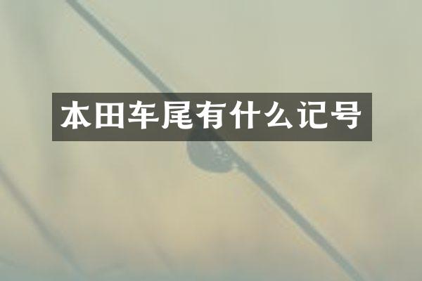 本田车尾有什么记号