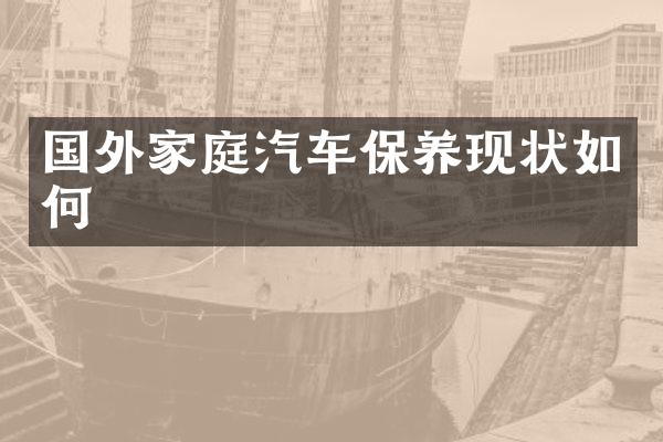 国外家庭汽车保养现状如何