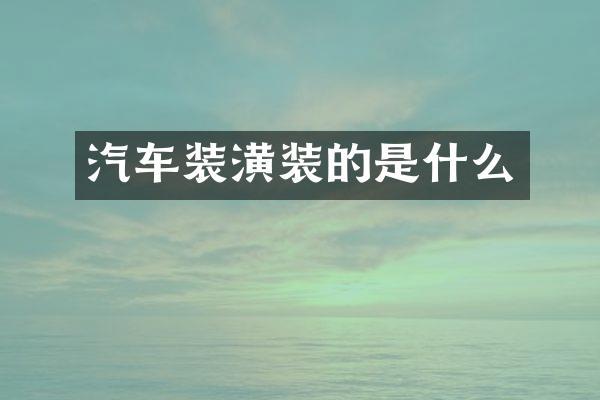 汽车装潢装的是什么
