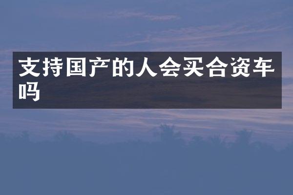 支持国产的人会买合资车吗