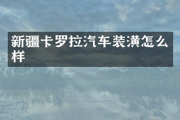 新疆卡罗拉汽车装潢怎么样