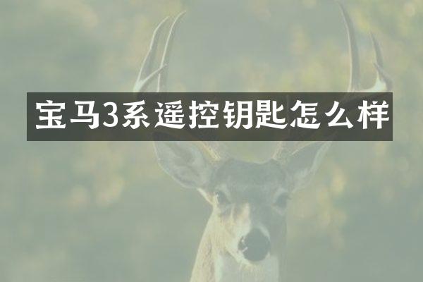宝马3系遥控钥匙怎么样