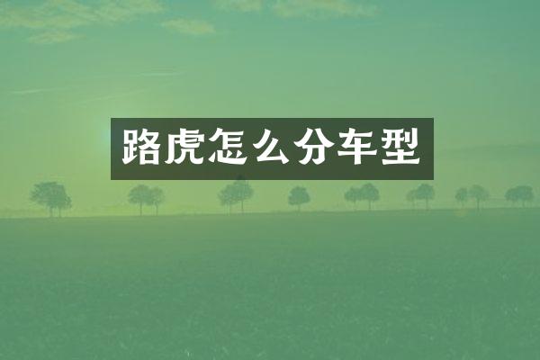 路虎怎么分车型