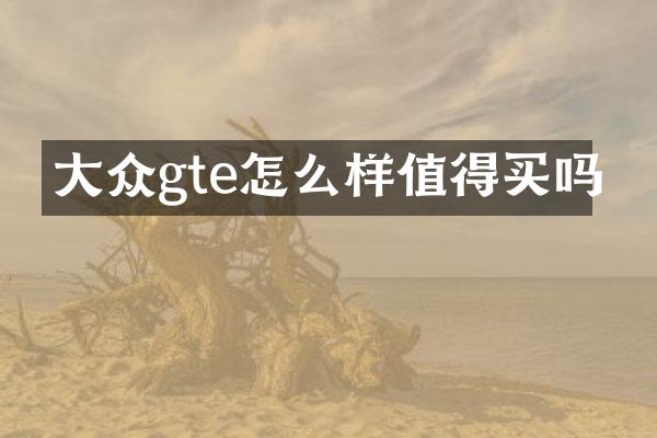 大众gte怎么样值得买吗