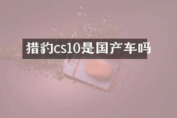 猎豹cs10是国产车吗