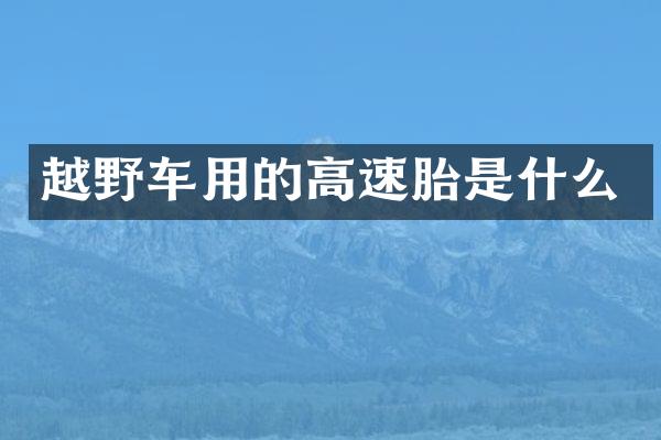 越野车用的高速胎是什么