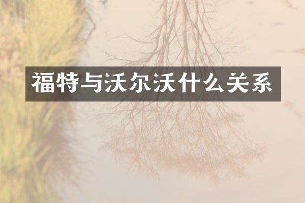福特与沃尔沃什么关系