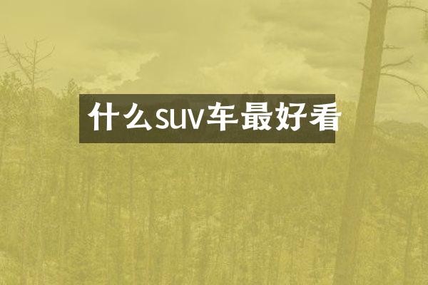 什么suv车最好看